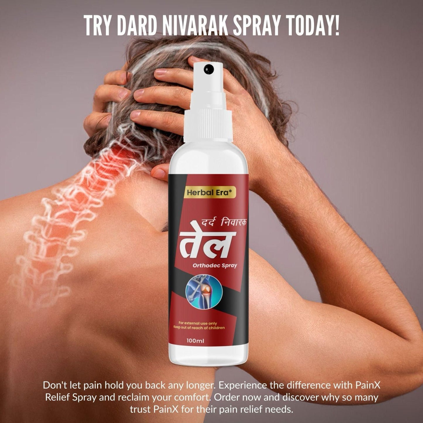 Herbal Era Dard Nivarak Spray Tel 100ml - Natural Pain Relief Formula (Pack of 2)