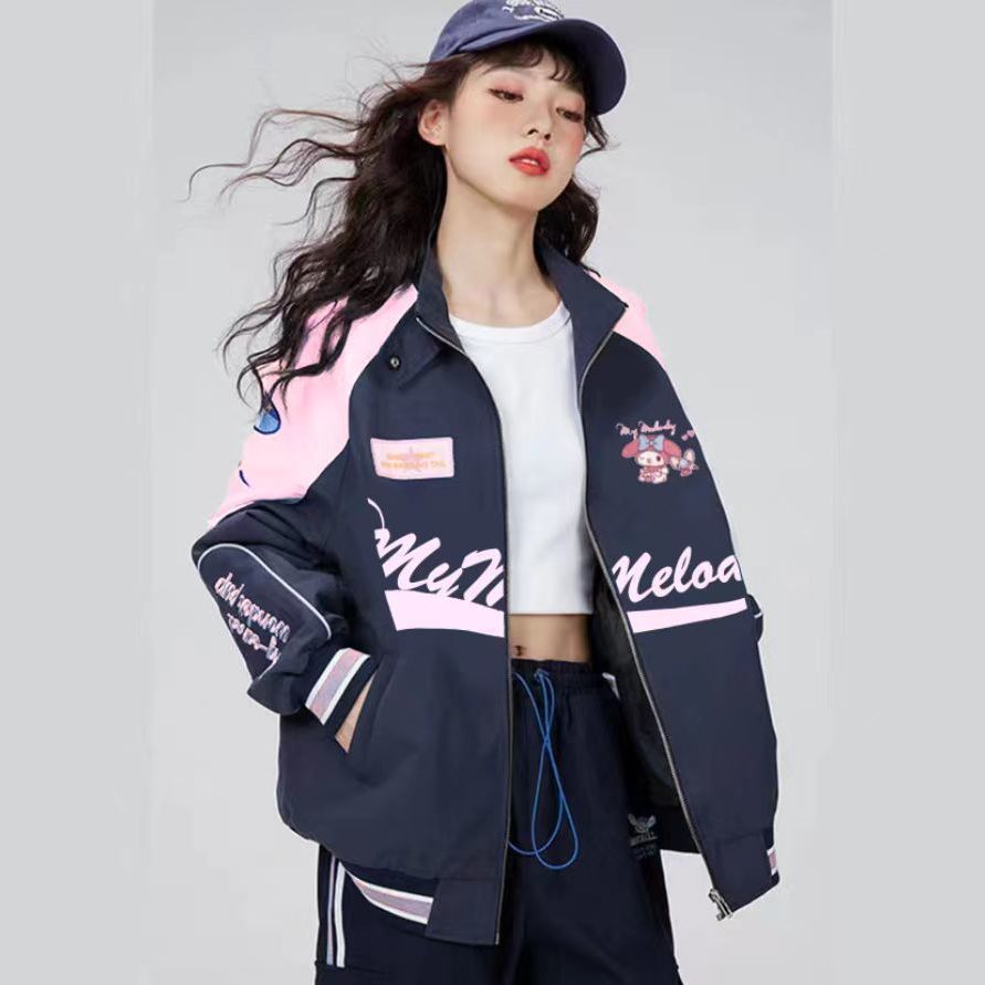 American Retro Motorcycle Jacket Women's 2023 Spring New Original Design Versatile Loose Slim Jacket Set