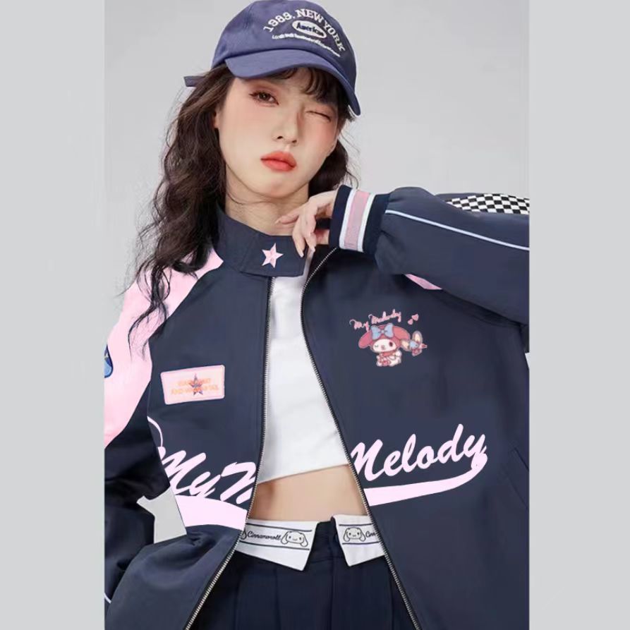 American Retro Motorcycle Jacket Women's 2023 Spring New Original Design Versatile Loose Slim Jacket Set